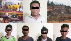 5 tersangka beserta barang bukti B Polres Solok Kota.