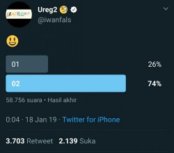 di Survei Iwan Fals, Paslon 02 Menang Telak