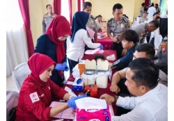 Donor Darah Polres Kampar Bersama PMI Berjalan Lancar