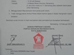 Gerindra Larang Pakai Atribut Saat Penyambutan Prabowo di Masjid Agung Semarang