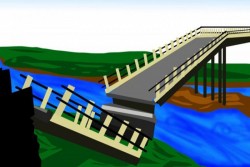 Hujan Deras Putuskan Jembatan Jalan Lintas Sumatera