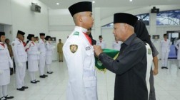 Kukuhkan Anggota Paskribaka, Plt Bupati Asahan Sampaikan Sejumlah Pesan