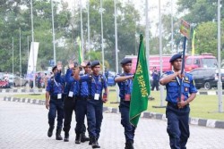 Pawai Defile Meriahkan HUT Damkar Tingkat Nasional ke 100 di Pekanbaru