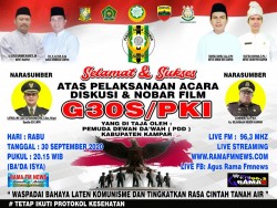 PDD Kampar Gelar Diskusi dan Nobar Film G30S/PKI
