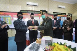 Pemkab Siak - Dandim 0303 Bengkalis Laksanakan Upacara Virtual HUT Ke-75 TNI AD Bersama Presiden RI