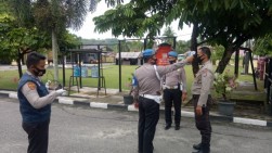 Propam Polres Kampar Lakukan Optimalisasi Pendisiplinan Protokol Kesehatan di Lingkungan Mapolres