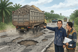 Truk Over Muatan Bikin Jalan Kampar Rusak, DPRD Riau Desak Tambang Ditertibkan