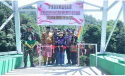 Wabup Misharti Resmikan Jembatan Gantung Bantuan Presiden di Gajah Bertalut, Permudah Akses Warga